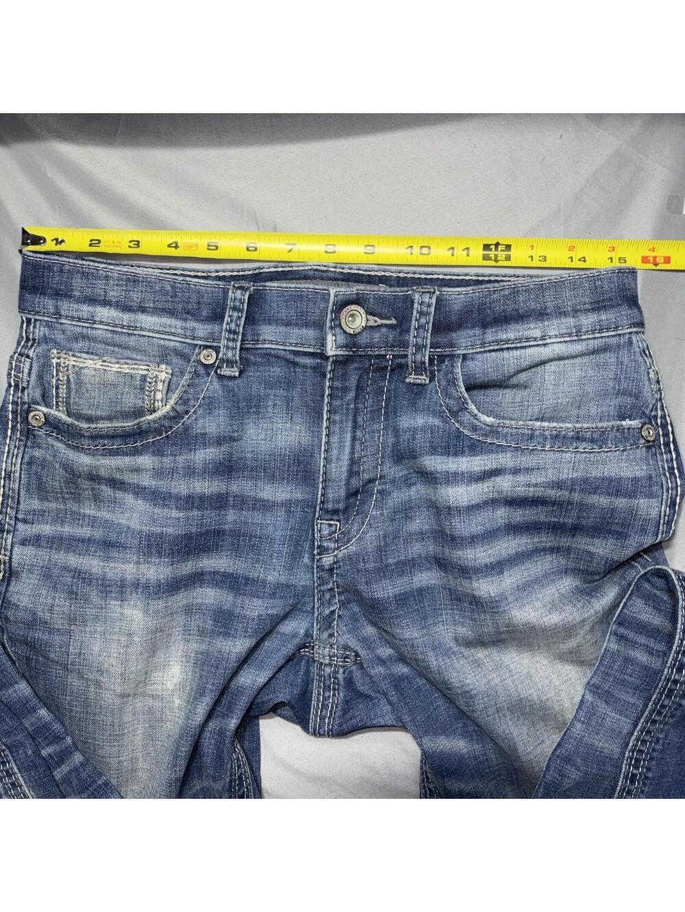BKE Alec Jeans Straight Leg Mens 31 Long Distressed Blue Western Denim (31x37) - Picture 3 of 11